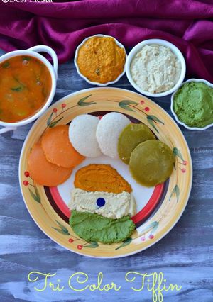 A picture of Idli independence day special.