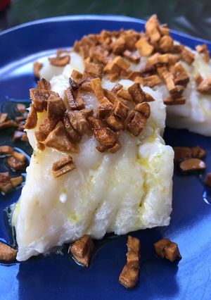 Foto principal de Lomos de bacalao al vapor con ajo en olla Gm G