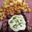 Entrecot a la plancheta con papas al horno