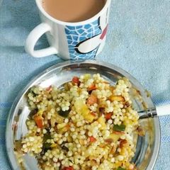 A picture of Breakfast: Sabudana khichdi, Health is Wealth.
