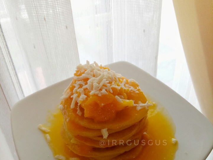 Cara Membuat Pancake Saus Mango cheese - Simple - Mpasi 11 m+ - Snack Mpasi Sederhana Dan Enak