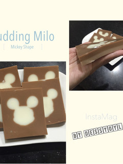Foto resep Puding Lapis Milo dengan Mickey Mouse