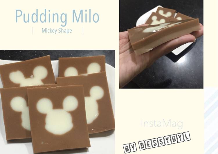 Puding Lapis Milo dengan Mickey Mouse