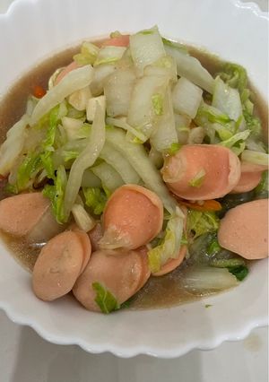Foto resep Tumis sawi putih sosis