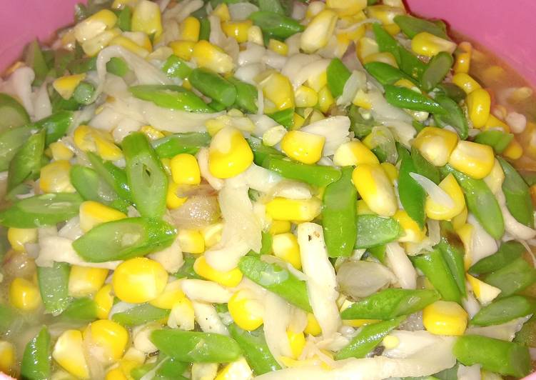 Tumis jamur buncis jagung manis