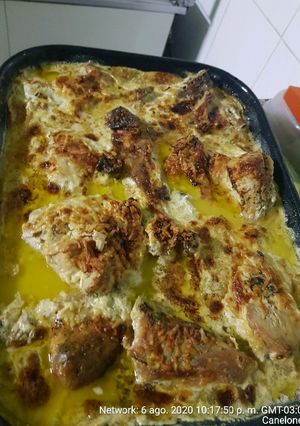 Una foto de Hoy toca pollo a la leche con puré