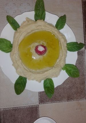 صورة لوصفة حمص بالطحينة