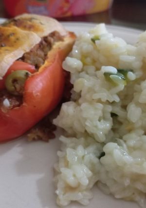 Una foto de Morrones rellenos veganos Versión 2025