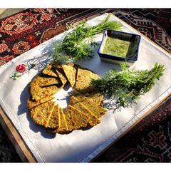 A picture of Remembering Anwer Sultana: Baisani Roti with soy and Afghani Chutney.
