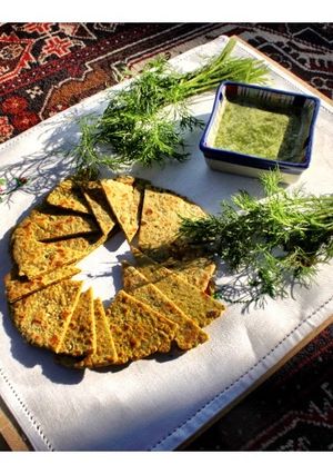 A picture of Remembering Anwer Sultana: Baisani Roti with soy and Afghani Chutney.