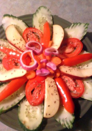 A picture of Apple cucumber salad.