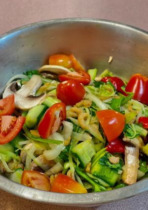 Hình của món Salad tôm khô.