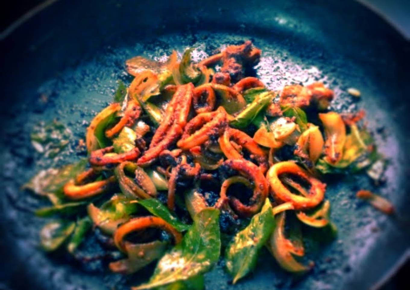 Fried Squids with onion - a chewy delight!!!