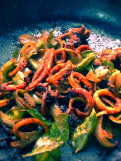 A picture of Fried Squids with onion - a chewy delight!!!.