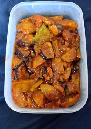 Foto resep Oseng Jengkol terong bumbu Bali asem pedas manis