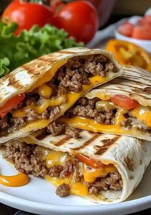 A picture of Backyard Burger Bliss: Grilled Cheeseburger Wraps.