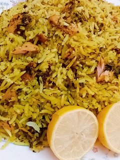 عکسی از دستور سبزی پلو با تن ماهی