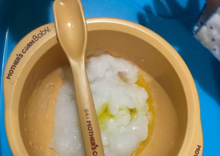 Bagaimana Membuat Mpasi 6mos- Puree Beras Putih Organik + evoo, Menggugah Selera