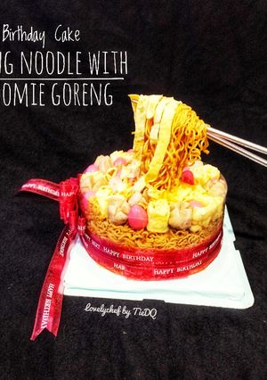 Foto resep Birthday Cake Flying Noodle with Indomie Goreng