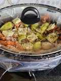 Three envelope slow cooked pork roast with veggies