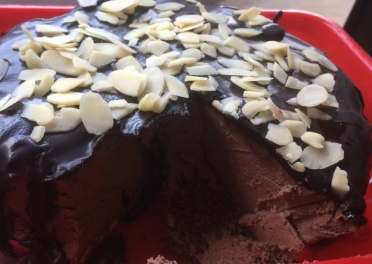 No Bake Chococheese Cake With Chocolate Ganache