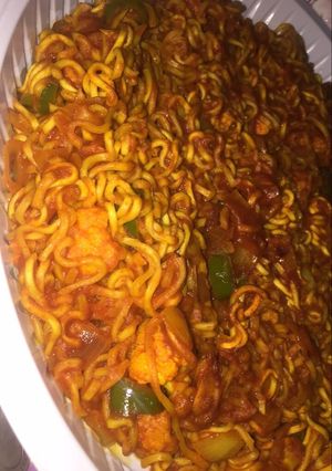 صورة لوصفة نودلز الحمره حاره