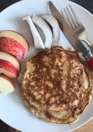 A picture of Bannana egg pancakes.