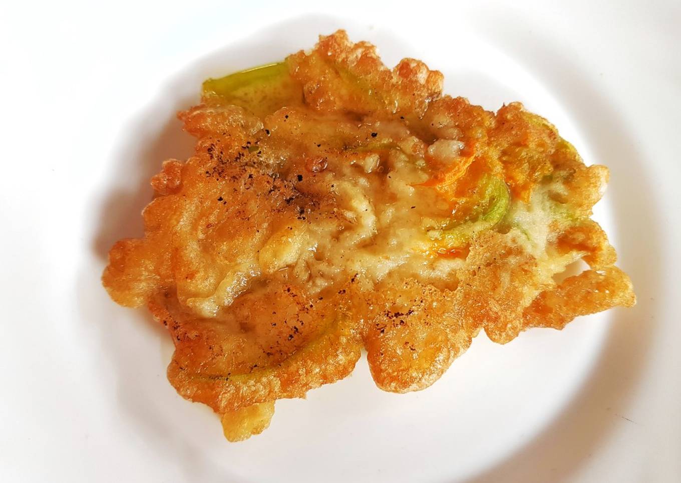 Flor de Calabaza en Tempura y Jarabe de Arce