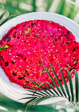 A picture of Sesemy Beetroot Thepla.