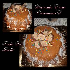 Torta De Leche C/Pasas negras...DECORADA PARA ENAMORAR♡