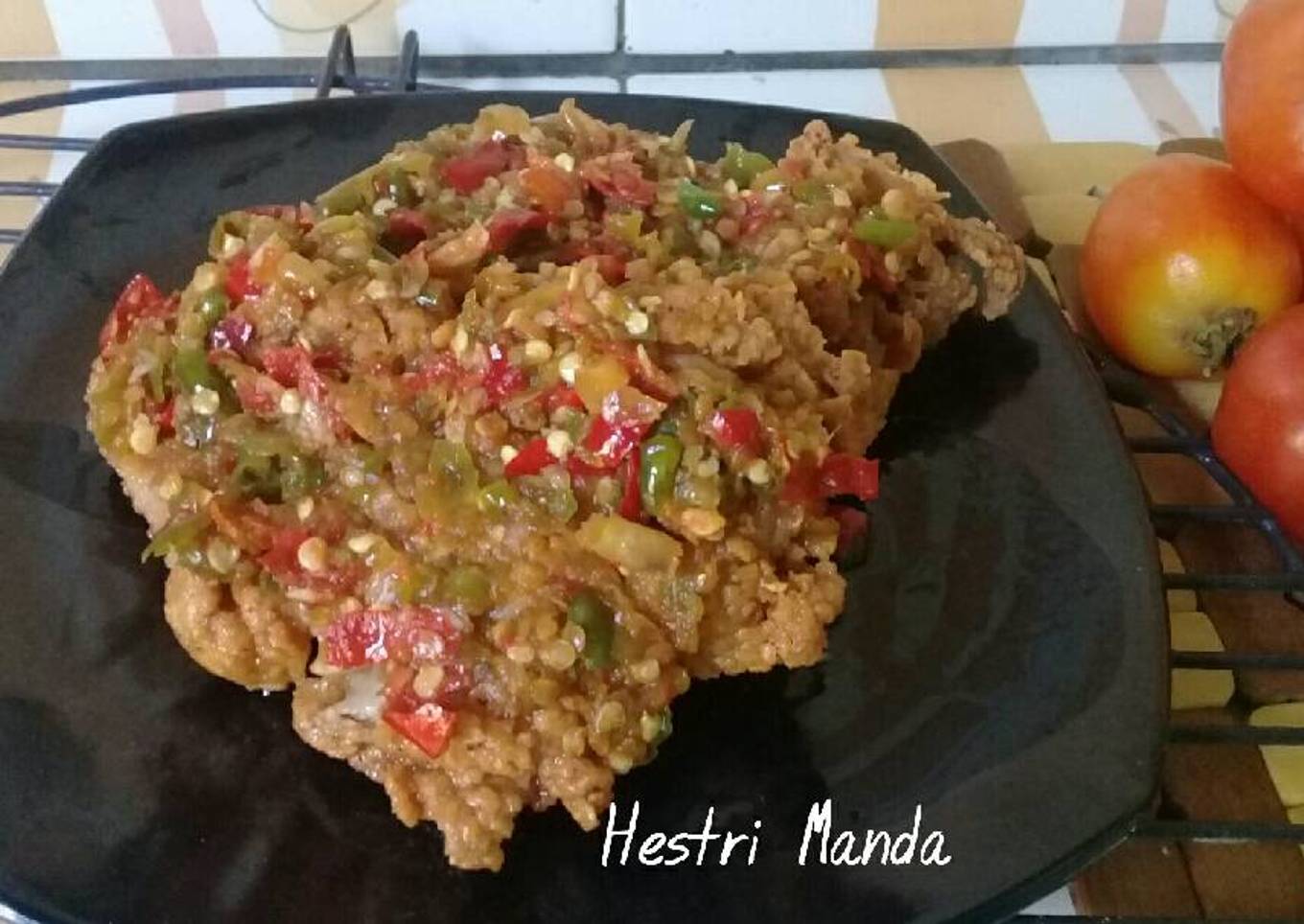 Geprek ayam pedas ������