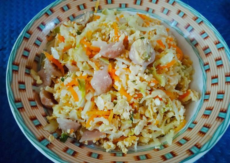 Orak Arik telur,kol,wortel dan Bakso