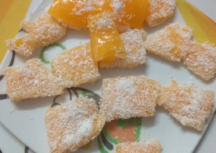 Simple Way to Prepare Ultimate Orange jelly Burfi