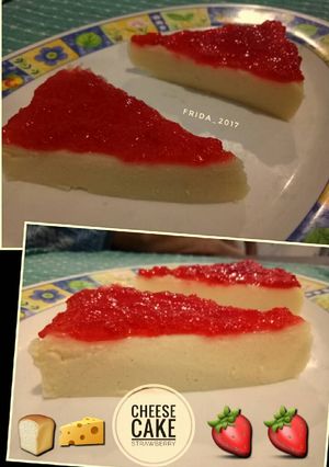 Foto resep Cheese cake strawberry simple