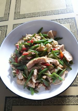 Foto resep Oseng buncis tahu