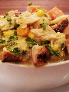 A picture of Mike's Green Chili Chicken & Dumplings With Super Stock.
