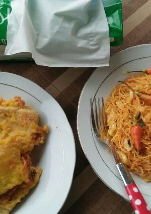 Foto resep Bihun goreng dan Tahu Tempe mendoan