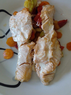 Una foto de Salmón al papillote