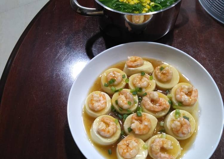 Langkah Mudah untuk Membuat Udang tofu kukus yang Enak Banget