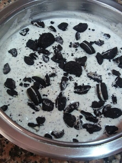 Una foto de Helado de galletas oreo