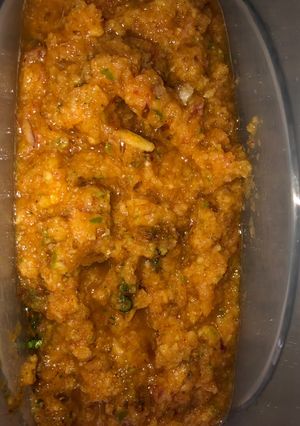 A picture of Raw mango and onion sweet chutney.