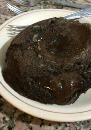 Una foto de Volcán de chocolate sin huevo