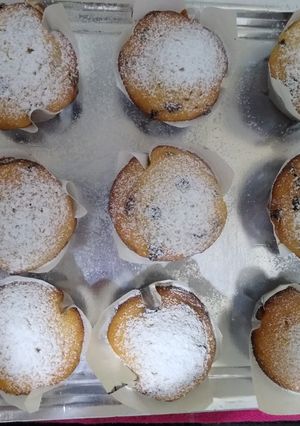 Una foto de Muffins Marmolados, Con chips de chocolate y de Dulce de leche