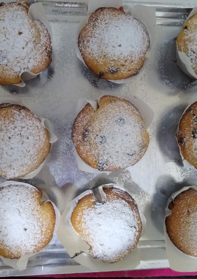 Una foto de Muffins Marmolados, Con chips de chocolate y de Dulce de leche