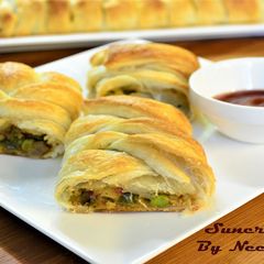 A picture of Vegetarian Braided Puff Pastry | By Neetu Suresh.