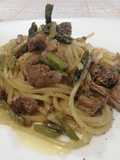 Spaghetti with Fresh Tuna, Wild Asparagus, and Soy Sauce
