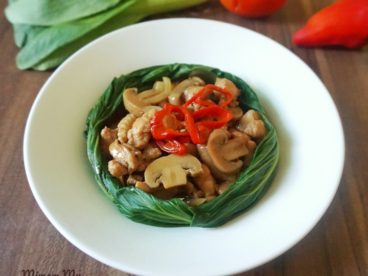 Resep: Pokcoy Ayam Jamur Lada Hitam Enak
