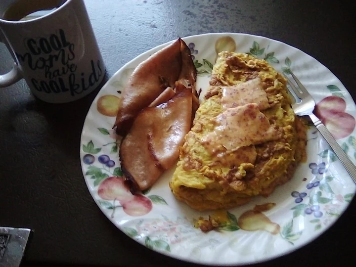 Easy Way Prepare Cheese ๐ง๐ง omlet with fried bologna the Delicious Delicious