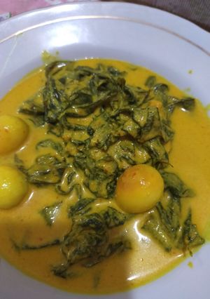 Foto resep Gulai daun singkong camput telur puyuh