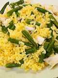 Riso al pollo e fagiolini